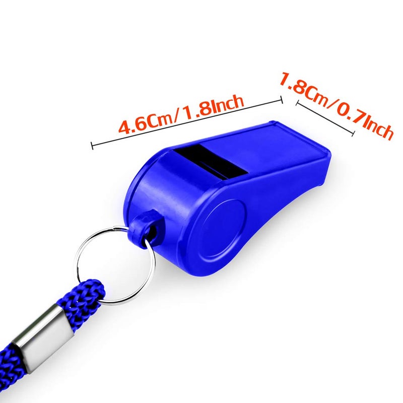 Hipat Whistle with Lanyard, 2 Packs Blue Plastic Whistles, Extra Loud Sports Whistles Great for Coach, Referee, Basketball, Lifeguard, Survival - Image 4